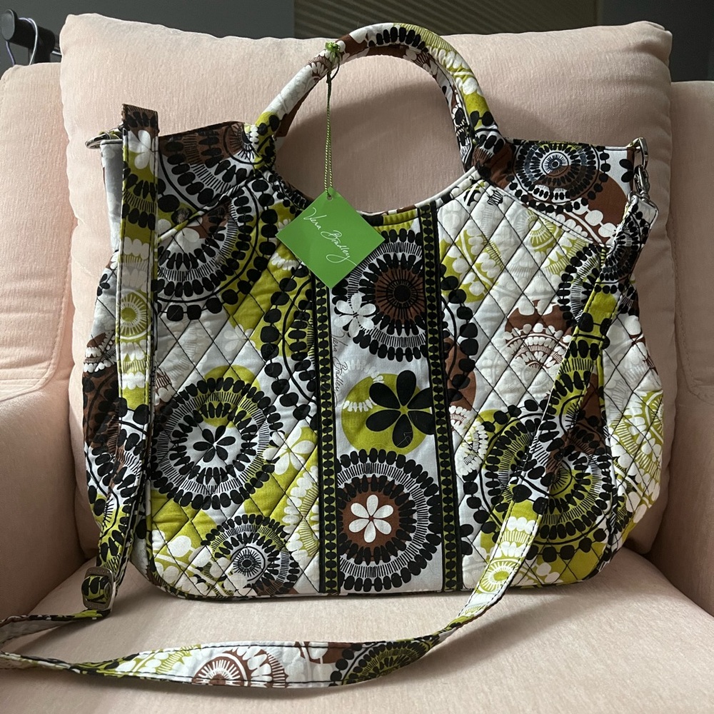 New🌟Vera Bradley Two Way Tote Cocoa Moss